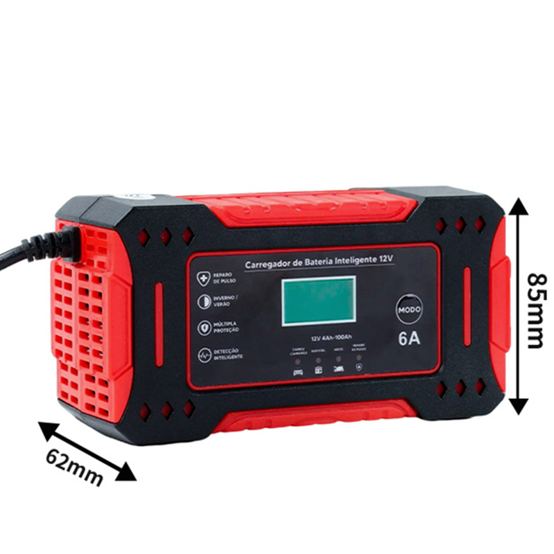 🎉 Neujahrsgeschenk – 50% RABATT!🔋12V Slim Ladegerät (6A + Pulsreparatur) – Kompatibel mit Auto/Motorrad/E-Bike: Sicher & Langlebig!