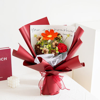 💕Muttertagssonderverkauf 50 % Rabatt!💕Handgefertigter zarter Häkelblumenstrauß