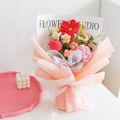 💕Muttertagssonderverkauf 50 % Rabatt!💕Handgefertigter zarter Häkelblumenstrauß