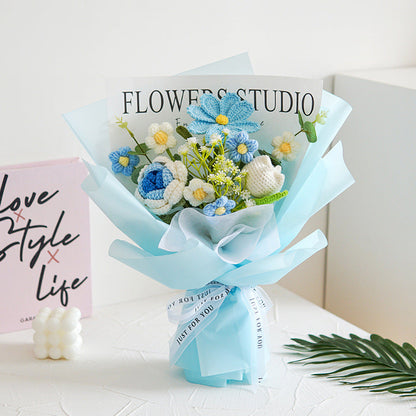 💕Muttertagssonderverkauf 50 % Rabatt!💕Handgefertigter zarter Häkelblumenstrauß