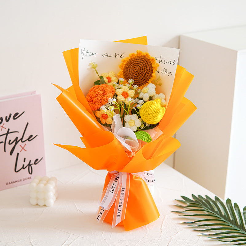 💕Muttertagssonderverkauf 50 % Rabatt!💕Handgefertigter zarter Häkelblumenstrauß