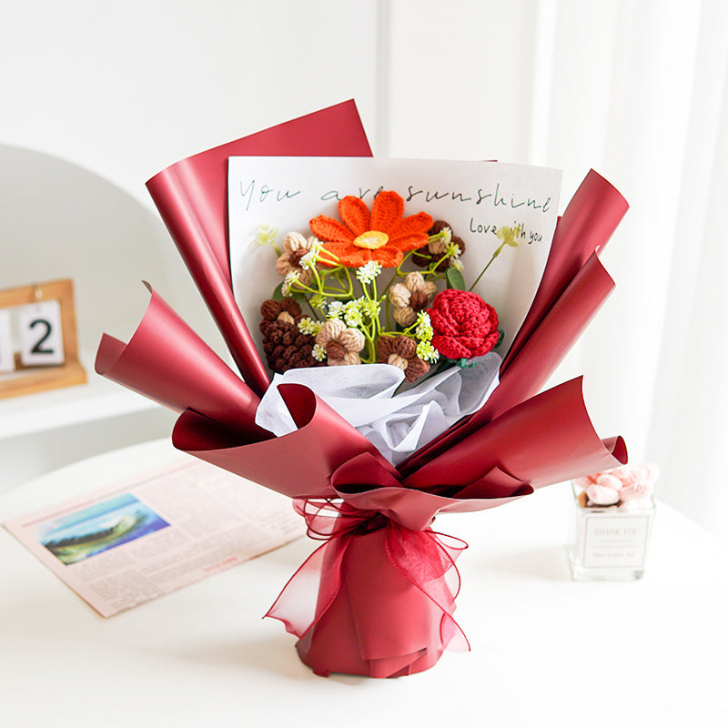 💕Muttertagssonderverkauf 50 % Rabatt!💕Handgefertigter zarter Häkelblumenstrauß