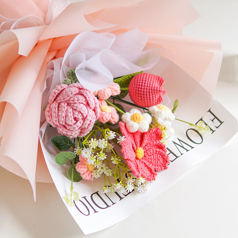 💕Muttertagssonderverkauf 50 % Rabatt!💕Handgefertigter zarter Häkelblumenstrauß