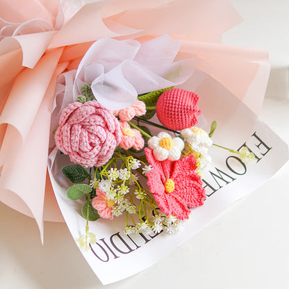 💕Muttertagssonderverkauf 50 % Rabatt!💕Handgefertigter zarter Häkelblumenstrauß