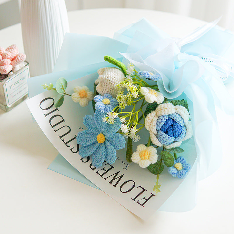 💕Muttertagssonderverkauf 50 % Rabatt!💕Handgefertigter zarter Häkelblumenstrauß
