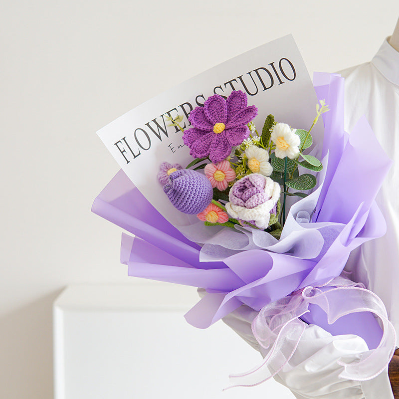 💕Muttertagssonderverkauf 50 % Rabatt!💕Handgefertigter zarter Häkelblumenstrauß