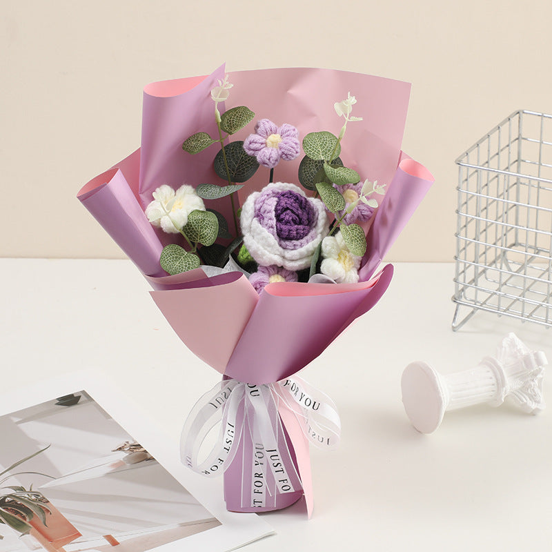 💕Muttertagssonderverkauf 50 % Rabatt!💕Handgefertigter zarter Häkelblumenstrauß