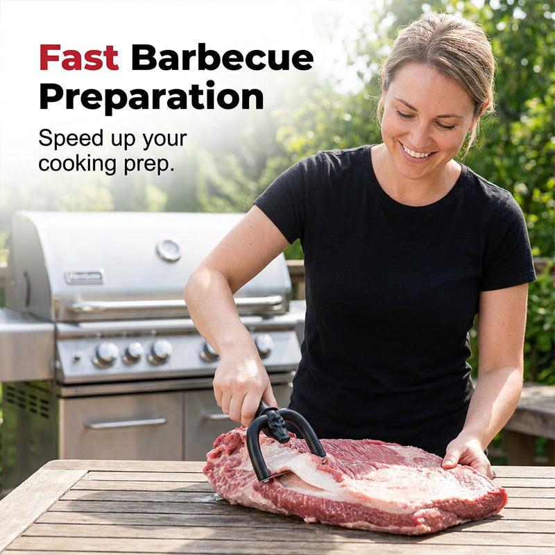 🥩 50% OFF NOW! Handheld fat trimmer for beef & pork – U-shaped blade holder, stainless steel blades, and ergonomic grip – perfect for grilling, meal prep, and cooking for large groups 🍖