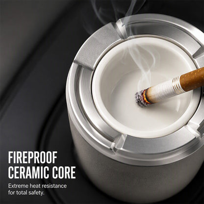🔥Drehbarer Keramik-Aschenbecher fürs Auto – geruchsdicht, feuerfest & passgenau für 99 % aller Becherhalter 🚬✨