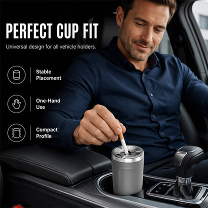 🔥Drehbarer Keramik-Aschenbecher fürs Auto – geruchsdicht, feuerfest & passgenau für 99 % aller Becherhalter 🚬✨