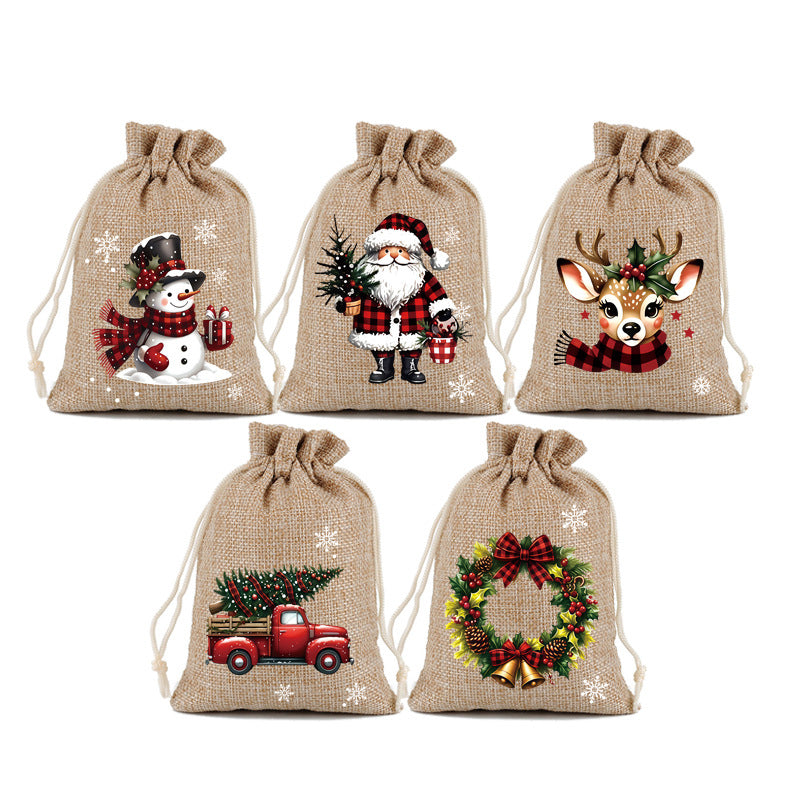 🎄⛄ Weihnachtliche Jute-Geschenkbeutel mit Kordelzug--Lose Süßigkeiten und Geschenke in Sekunden ordentlich verpackt 🎁🎄
