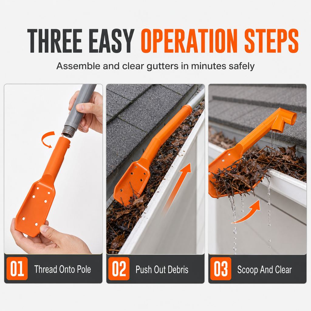 Clean Gutters Instantly! No-Ladder Adjustable Gutter Scoop