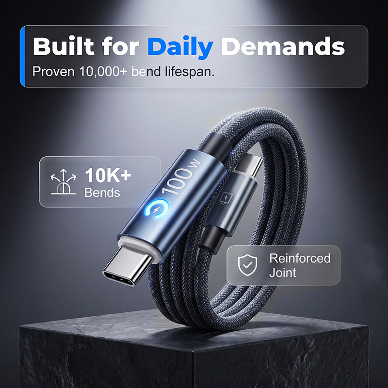 🔋100W USB Schnellladekabel –Schützen Sie Ihren Handyakku vor Beschädigung, Überhitzung und Kabelbruch | geeignet für alle elektronischen Geräte