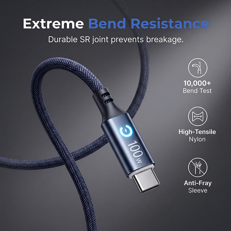🔋100W USB Schnellladekabel –Schützen Sie Ihren Handyakku vor Beschädigung, Überhitzung und Kabelbruch | geeignet für alle elektronischen Geräte
