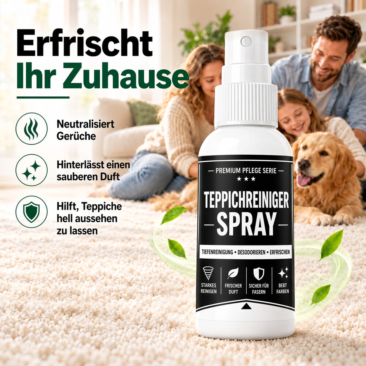 🏆 🏆 1 kaufen, 1 gratis erhalten! 🎁 Tiefenreinigendes Teppichspray – Kraftvolle Formel für Autoinnenräume, Sofas & Teppiche. Mühelose Fleckenentfernung! ✨