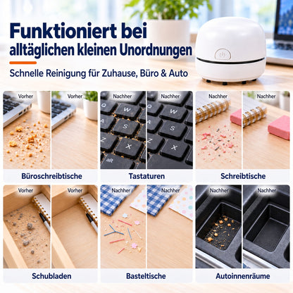 🎉 50 % RABATT 🎉✨ Tragbarer Mini-Tischstaubsauger | USB-aufladbar für Tastatur, Staub & Krümel